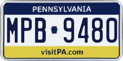 PA license plate MPB9480