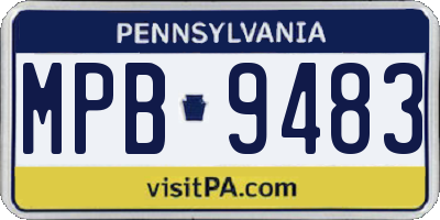 PA license plate MPB9483