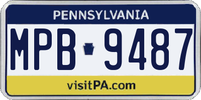 PA license plate MPB9487