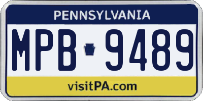 PA license plate MPB9489