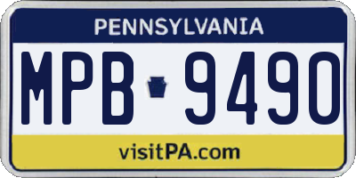 PA license plate MPB9490