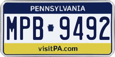 PA license plate MPB9492