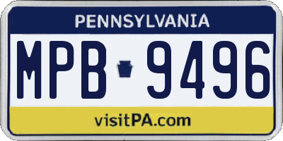 PA license plate MPB9496