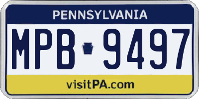 PA license plate MPB9497