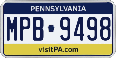 PA license plate MPB9498