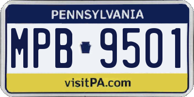 PA license plate MPB9501