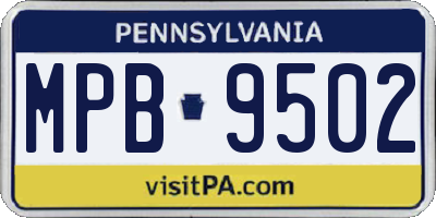 PA license plate MPB9502