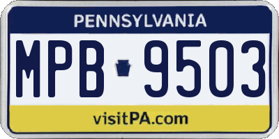 PA license plate MPB9503