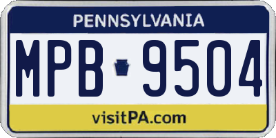 PA license plate MPB9504