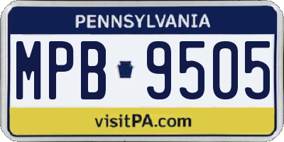 PA license plate MPB9505