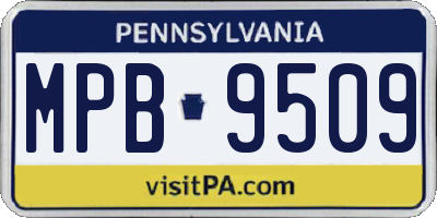 PA license plate MPB9509