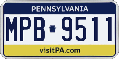PA license plate MPB9511