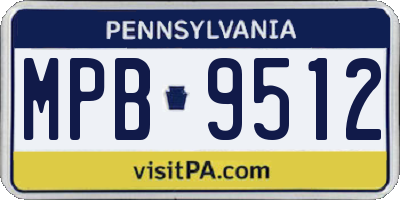 PA license plate MPB9512