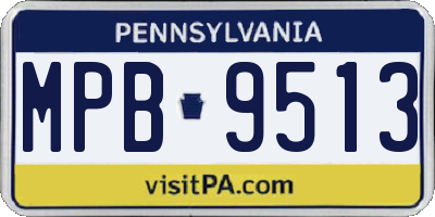 PA license plate MPB9513