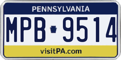 PA license plate MPB9514