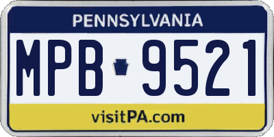 PA license plate MPB9521