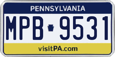 PA license plate MPB9531