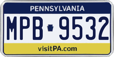 PA license plate MPB9532