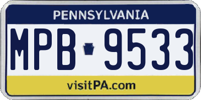 PA license plate MPB9533