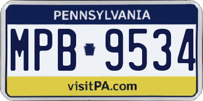 PA license plate MPB9534