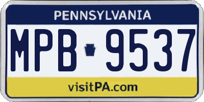 PA license plate MPB9537