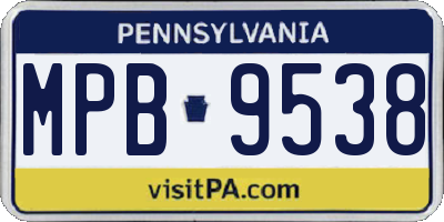PA license plate MPB9538