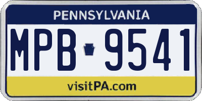 PA license plate MPB9541