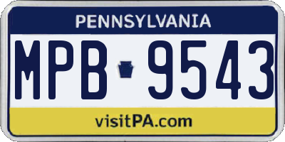 PA license plate MPB9543