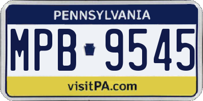PA license plate MPB9545