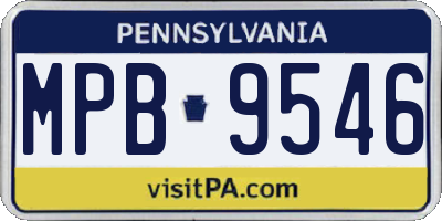 PA license plate MPB9546