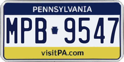 PA license plate MPB9547