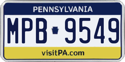 PA license plate MPB9549