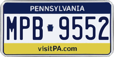 PA license plate MPB9552