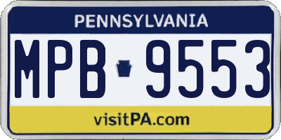 PA license plate MPB9553