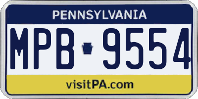 PA license plate MPB9554