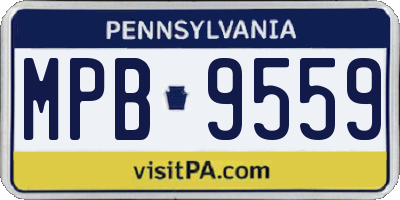 PA license plate MPB9559