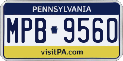 PA license plate MPB9560