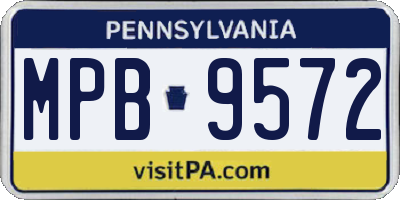 PA license plate MPB9572