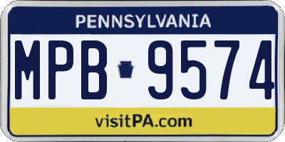 PA license plate MPB9574