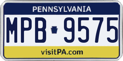 PA license plate MPB9575