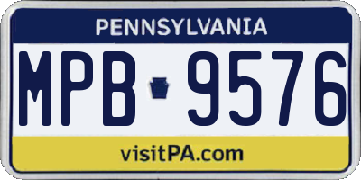 PA license plate MPB9576