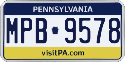 PA license plate MPB9578