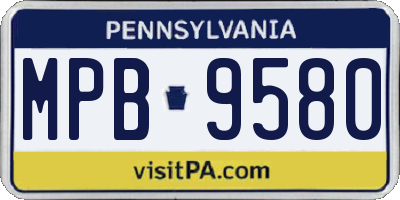 PA license plate MPB9580