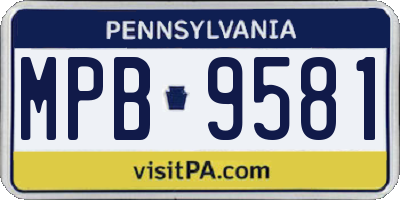 PA license plate MPB9581
