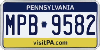 PA license plate MPB9582