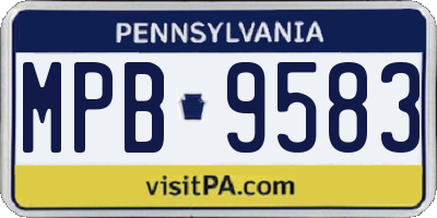 PA license plate MPB9583