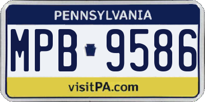 PA license plate MPB9586