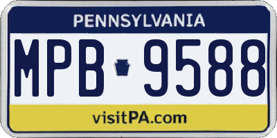 PA license plate MPB9588