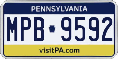 PA license plate MPB9592