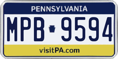 PA license plate MPB9594